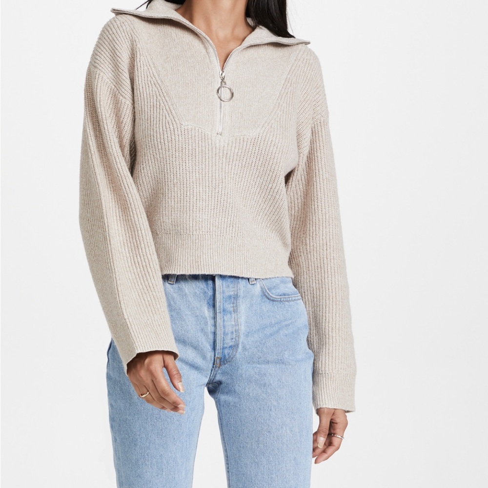 Line and Dot pullover quarter zip sweater